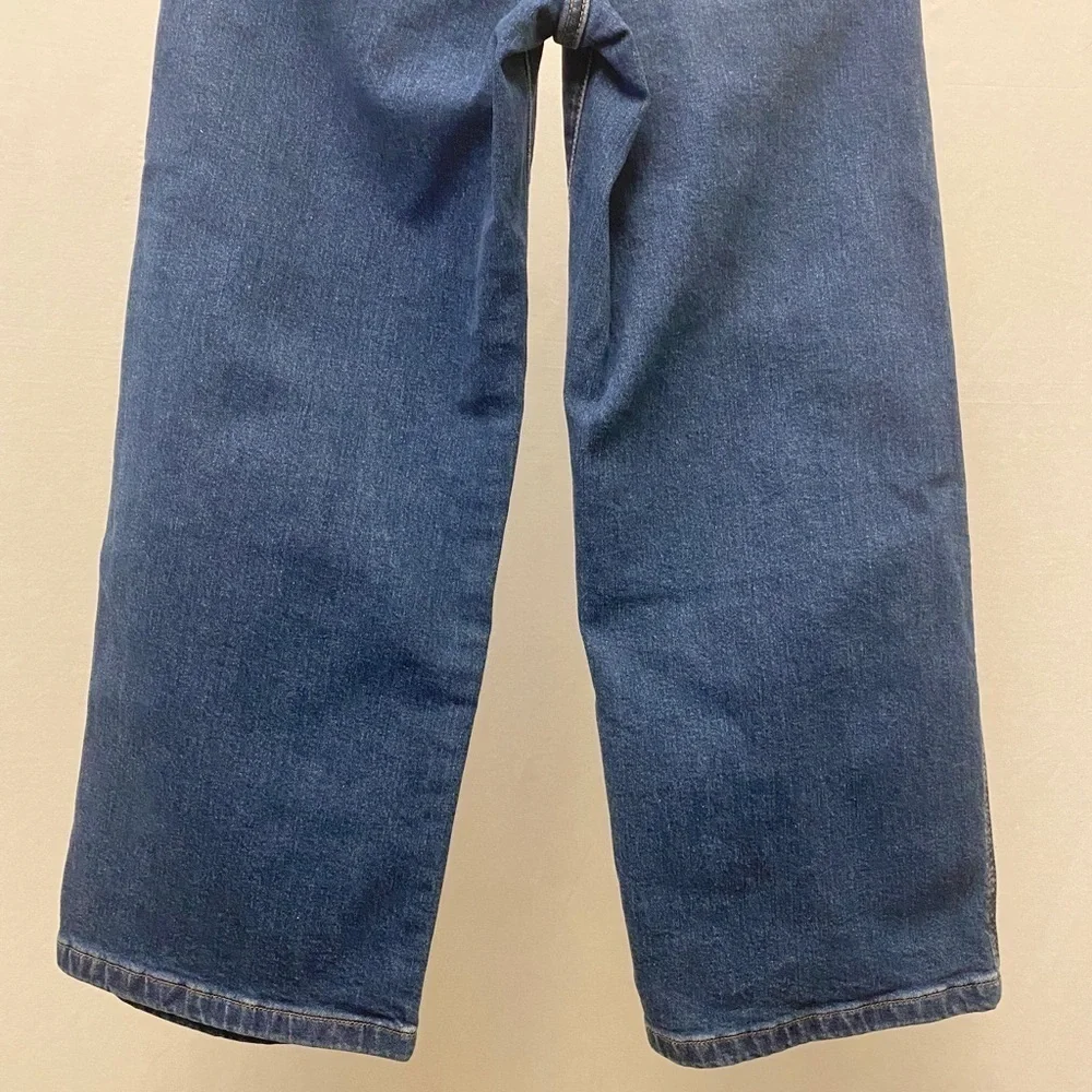 Levi’s 24 (0/00) Mile High Cropped Wide Leg Jeans Exposed Button Fly Stretch